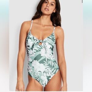 NWOT Seafolly Copacabana Tie Front One Piece size 6 us